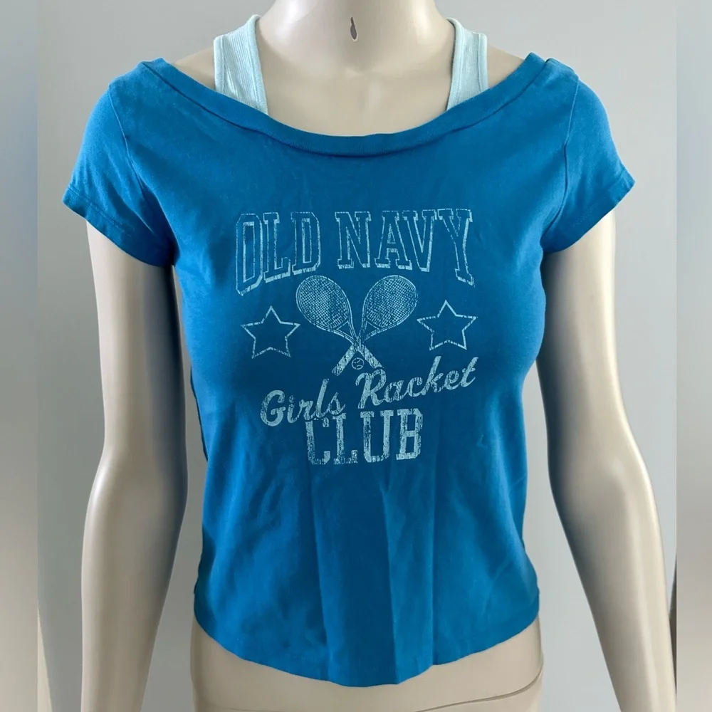 🦋 5/$25 - Old Navy Girls Racket Club Tee - Size XL - VTG Summer 2005 Collection - Picture 3 of 14